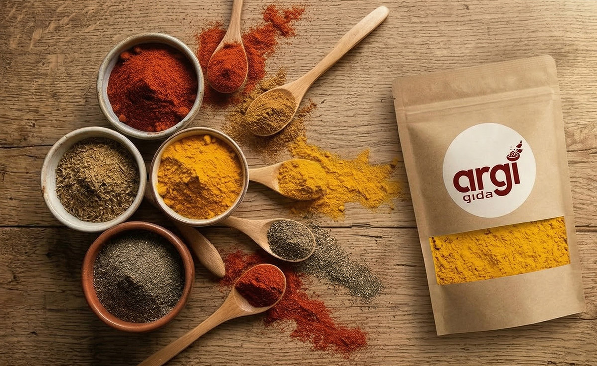 Argi Gıda, mutfaklara lezzet ve aroma katan toz baharat çeşitlerini kaliteli ve taze formda sunar. Karabiber, kırmızı toz biber, kimyon, zerdeçal, tarçın ve zencefil gibi birçok baharat çeşidi profesyonel tedarik anlayışıyla müşterilerimize ulaştırılır.